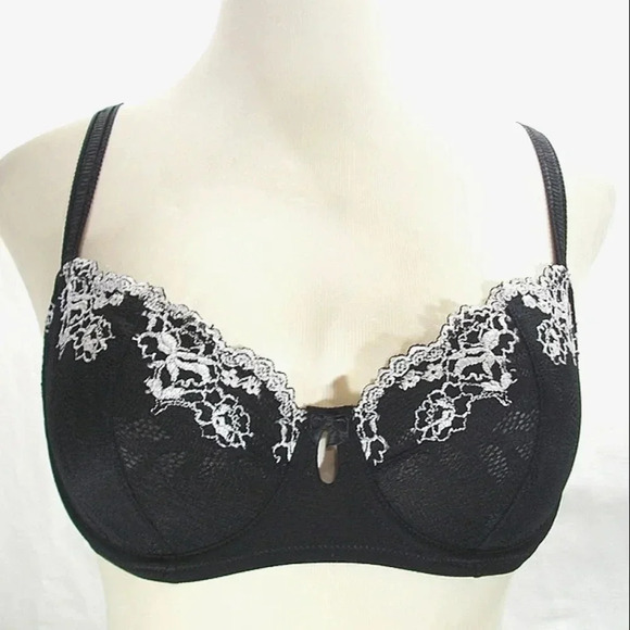 36DD Jezebel 10039 Demeure Unlined Balconet UW Bra Black NWT - Picture 1 of 9